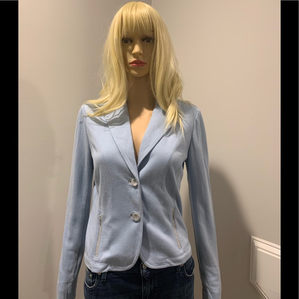 T21 light blue fitted knit blazer